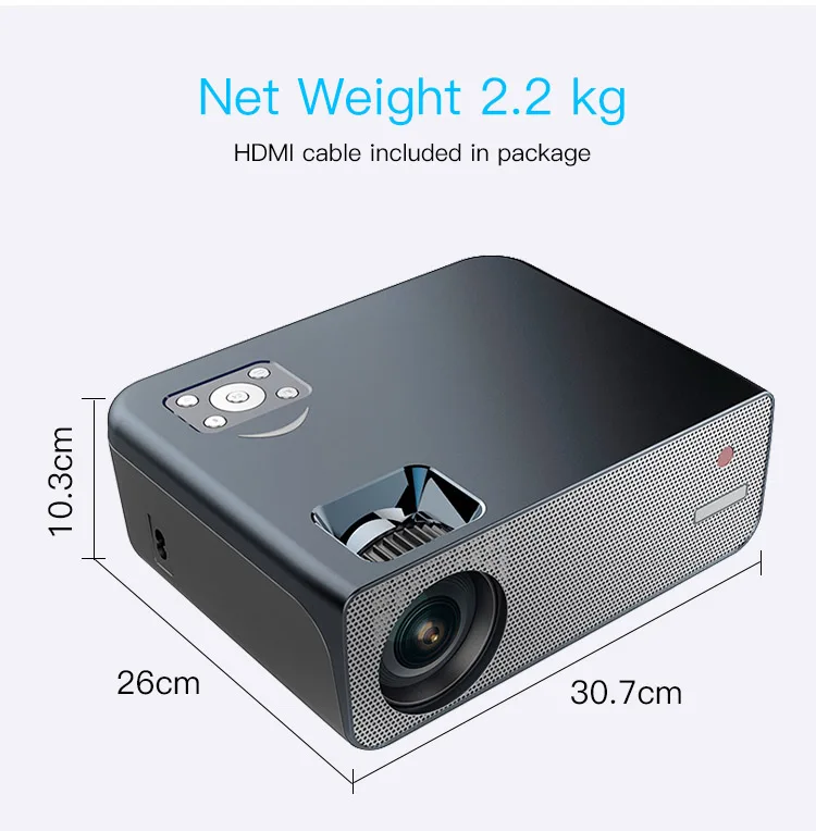 Multi-Screen Function Projector Full Hd 1080P With Wifi Android 9.0 Mobile Phone Home Theater Projector