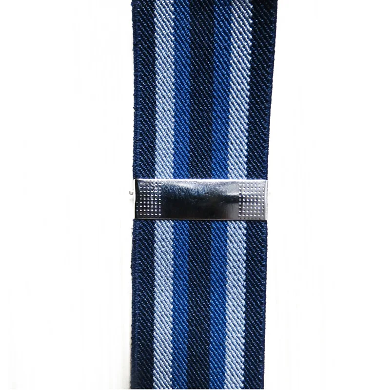 Hot Sale Fashion Adjustable Blue Stripe X Shape 4 Clips on Kids Elastic Suspender Belt for Children