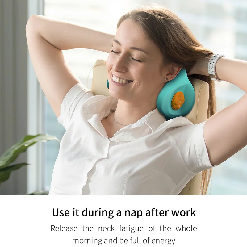 Hot Compress Relax Pillow for Neck and Shoulder EMS Heated Cervical Spine Massager