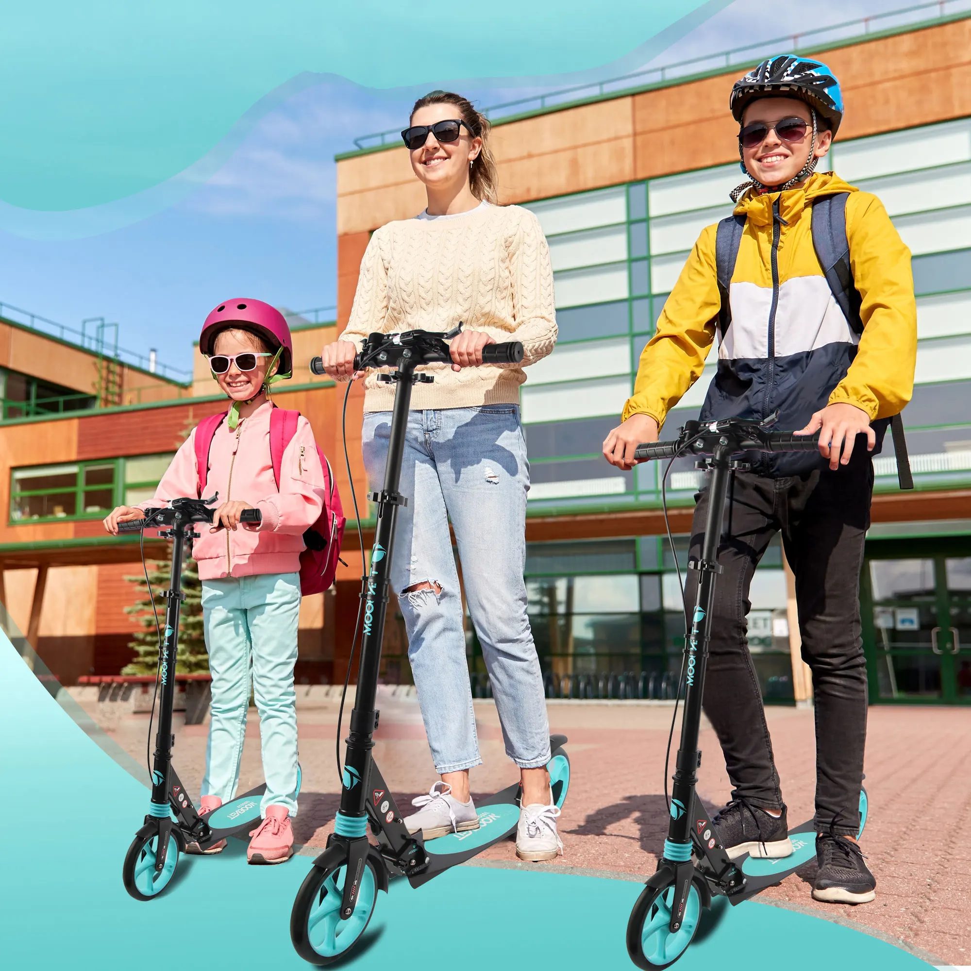 Самокат Скутер, способный преодолевать Броды для подростков и взрослых 2 колеса самоката с складной/регулируемый руль прочный сварной алюминиевый корпус