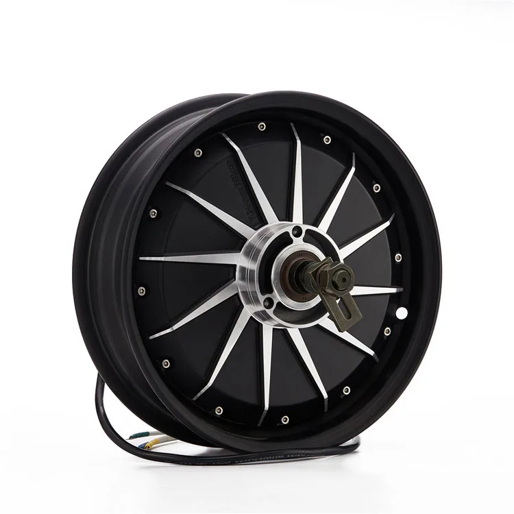 The motor is 12 inch 2000W DC waterproof brushless wheel motor suitable for electric motorcycle scooter