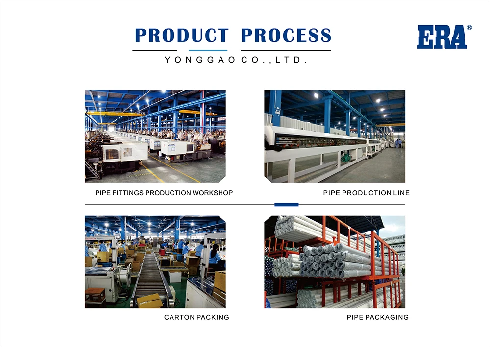 ERA PVC Pipe Fitting high Pressure pvc sch40  pipe and fittings american standard light type