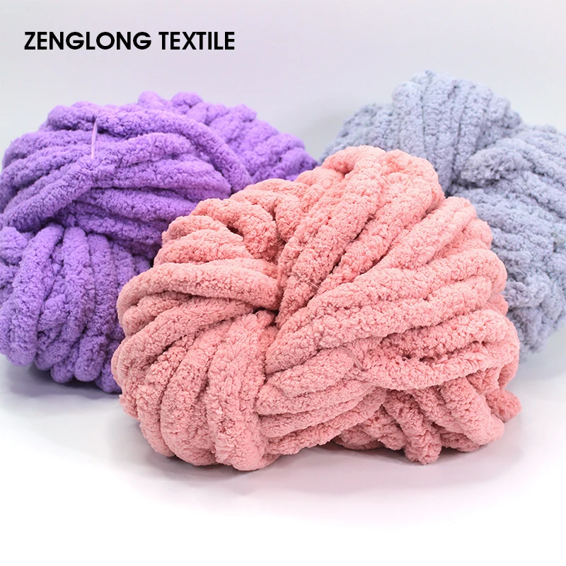  ZENGLONG Текстиль оптом 2 см 250 г мягкое объемное шерстяное одеяло из бархатной пряжи 100% полиэстер синель крупная пряжа для оптовой