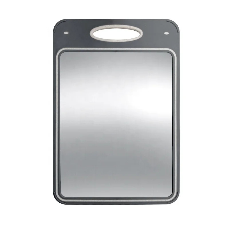 Double Sided Stainless Steel 304 Cutting Board for Kitchen Easy to Clean and Wheat Straw chopping board