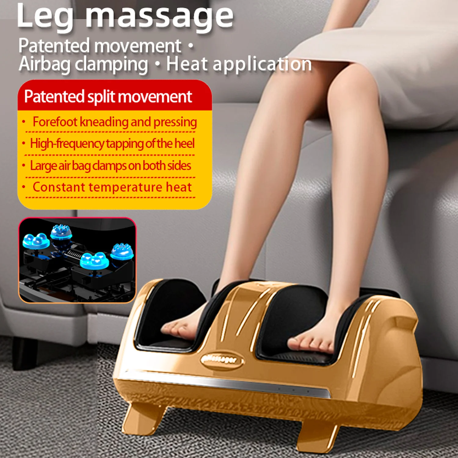 Foot Massager Machine Electric Vibrating Ems Foot Massager Relief Calf Relief Foot Calf Device Massage Legs