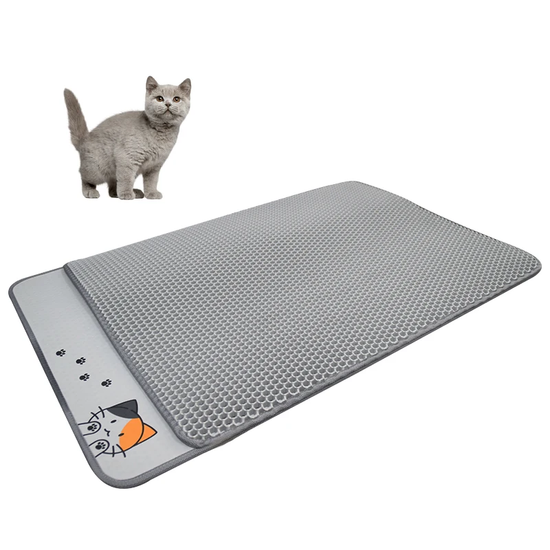 Wholesale Pet Toilet Pad Waterproof Pet products Cat dog mat  Fashion EVA Double-layer Light Weight Cat Litter Mat