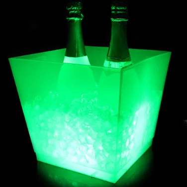 10L square shape pp LED illuminated ice bucket