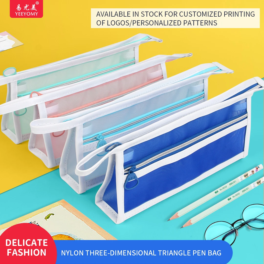 Minimalist Portable Large Pencil Case Durable Pen Pouch Stationery Bag with Handle for Office Organizer Aesthetic Pencil Cases