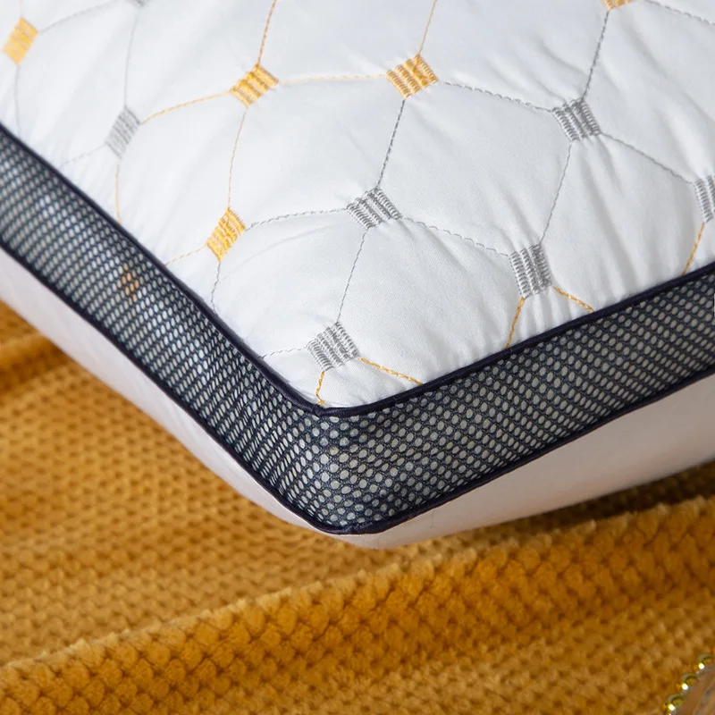 High quality soft pillow 1000g 48*74 Hilton Double Line hotel bed pillow