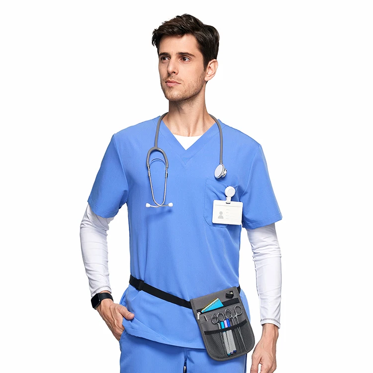 UK Warehouse Fast Shipping custom 9 pocket Medical Scrubs hospital doctor men scrub nurse uniform