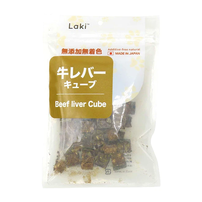 Japanese beef liver cube packaging for natural dog treats on sale