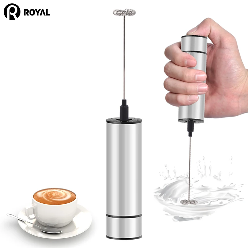 Battery Operate 2021 Milk Frother Hand Milk Frother With Two Whisks