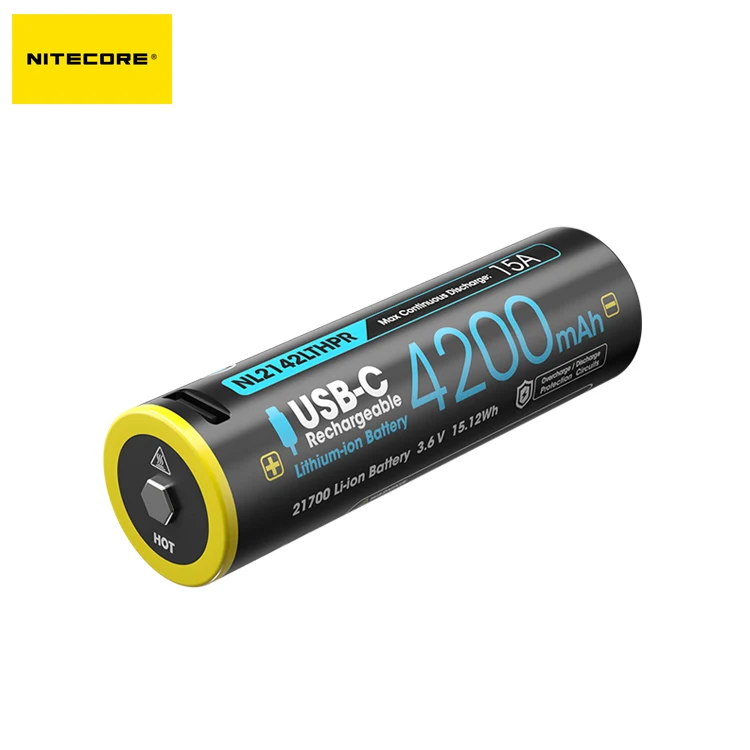 NITECORE NL2142LTHPR устойчив к перепадам температур защита Высокая утечка USB-C перезаряжаемые 21700 литий-ионная аккумуляторная батарея