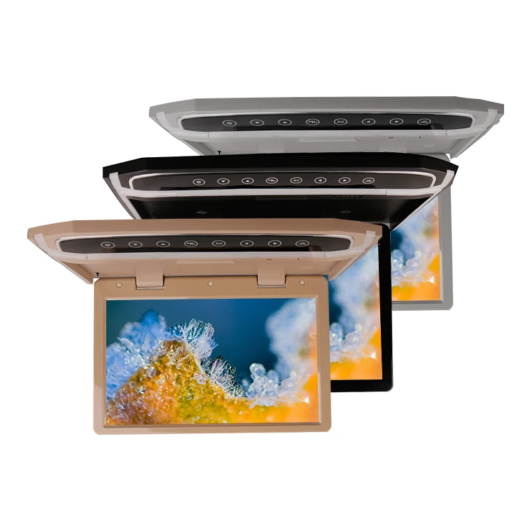 Multi-language Car MP5 Roof Flip Down TV Ceiling Mounted Vehicle Monitor Entertainment LCD TV With HDMl TF 2 Video Input