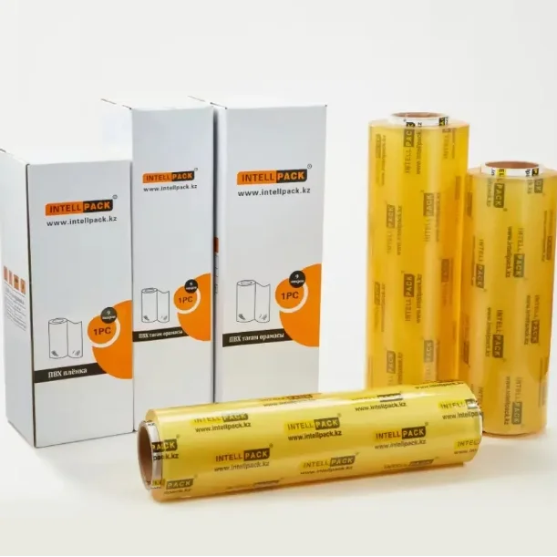 9~20mic Factory wholesale price transparent pvc cling film slide cutter best fresh food wrap stretch wrapping film jumbo roll