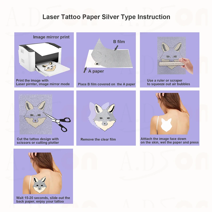New Design Print Tattoo Transfer Paper Temporary DIY Body Art Silver Color Gold Tattoo Sticker Unique Tattoo Paper