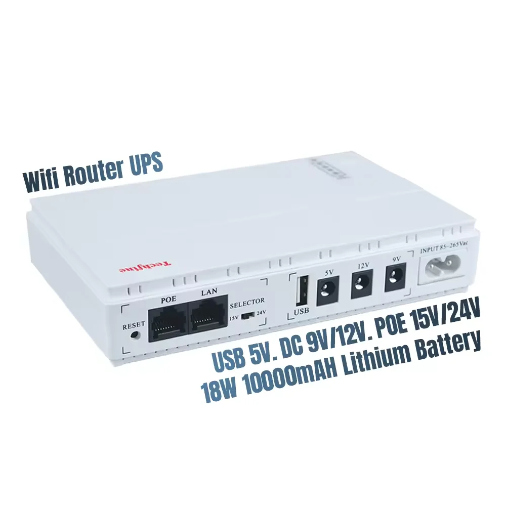 18w OEM/ODM 5V 9V 12V 10000mAh ups 12 volt Backup Lithium Battery DC Mini 220v UPS For Modem Camera WiFi Router