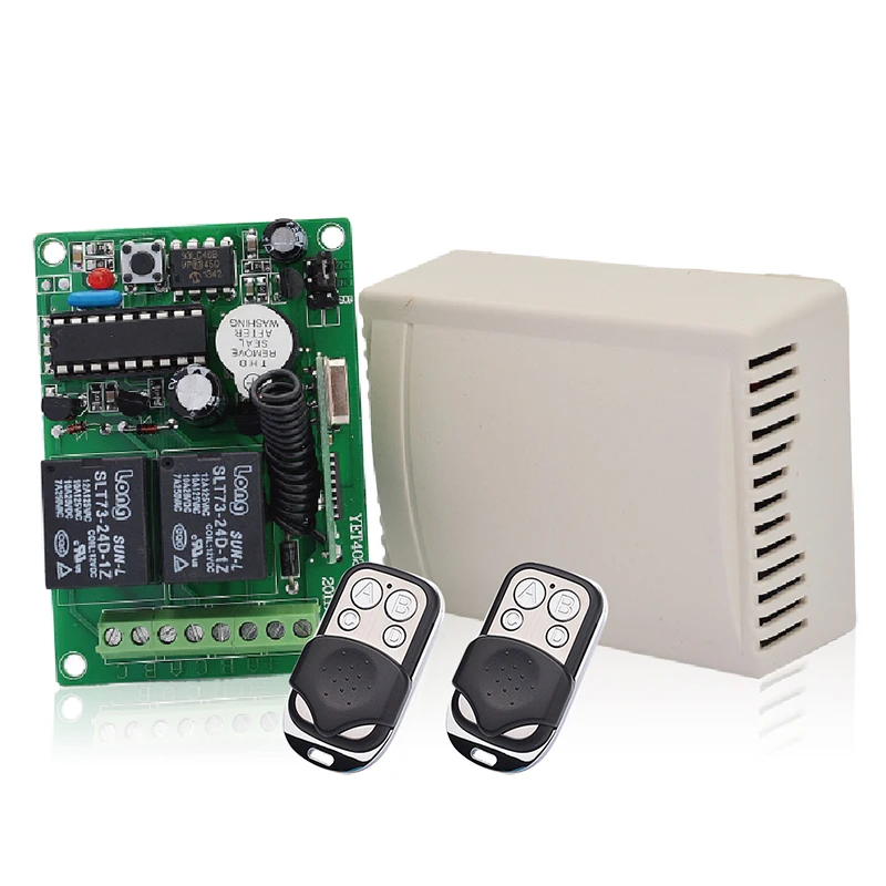 YET402PC пульт дистанционного управления и приемник комплект умный дом 433 МГц автоматическая система управления дверью 12 В/24 В приемник с 2 шт. передатчиком