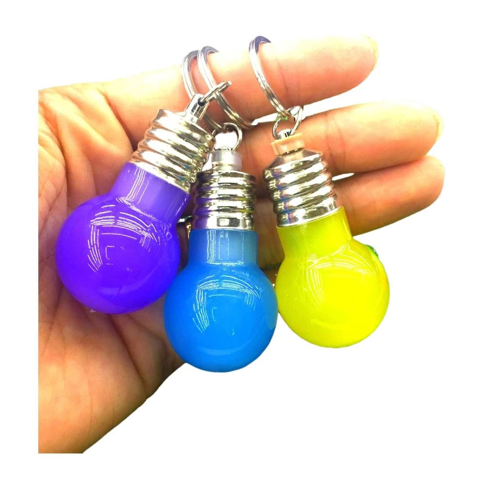 Fashion Lighting Mini LED Luminous Flashing Bulb Keychain Colorful Creative Toys Gifts Pendants Novelty Accessories Wholesale