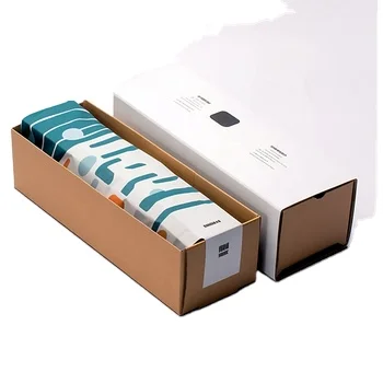 Sock Packaging Custom Logo Socks with Kraft Paper Packing Box Drawer Eco Friendly for Socks Set