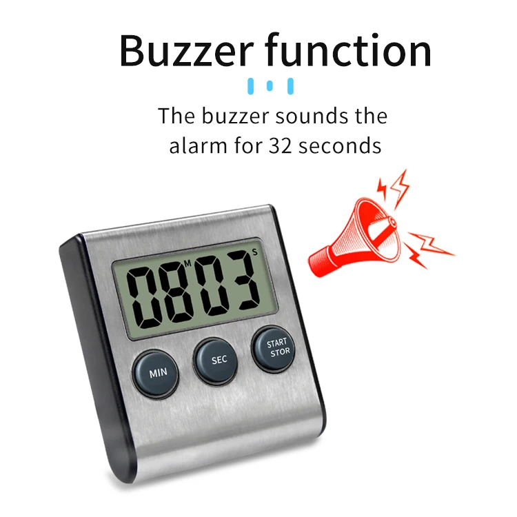 Digital Kitchen Timer with Dual Countdown Stop Watches Timer Magnetic Timer Clock with Loud Alarm
