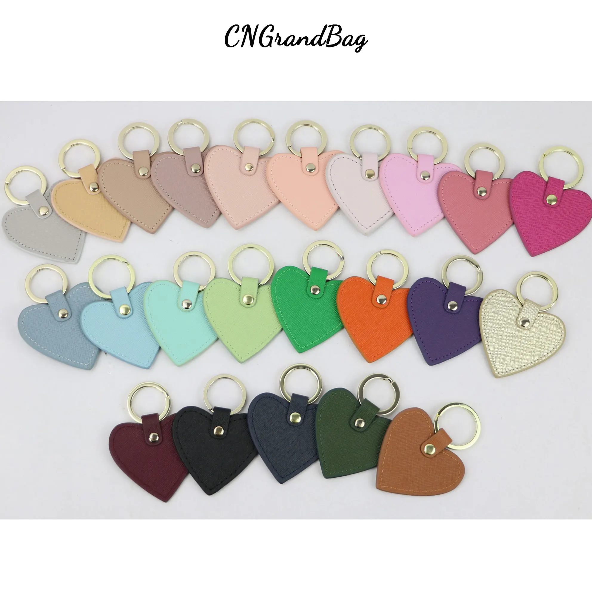 
custom monogram logo leather keyring heart shaped kechians for promotion gift 