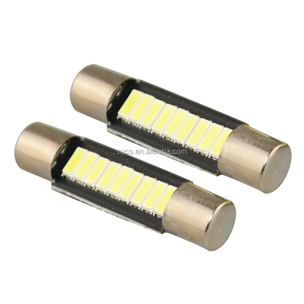 12V DC 29MM Car Interior Reading Lights Auto Dome Lamp License Flat Bulb Round Head T6.3 4014 9smd Festoon light led car