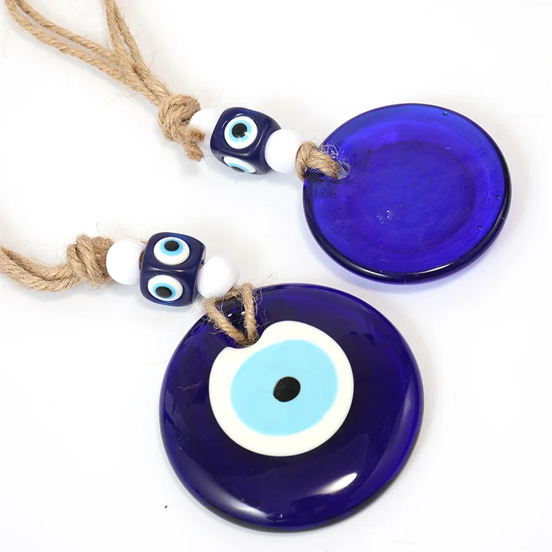 Wholesale Blue Glass Decorative Hanging Home Decor Greek Traditional Turkish Evil Eye Ornament Hanging for Rear View Mirror