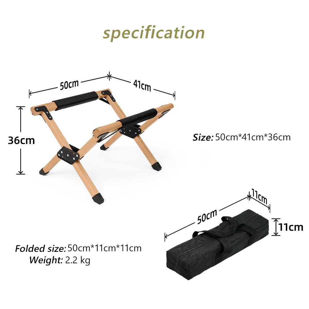 Popular Outdoor Wooden Ice Bucket Rack Storage Foldable and Portable Solid Wood frame for Camping