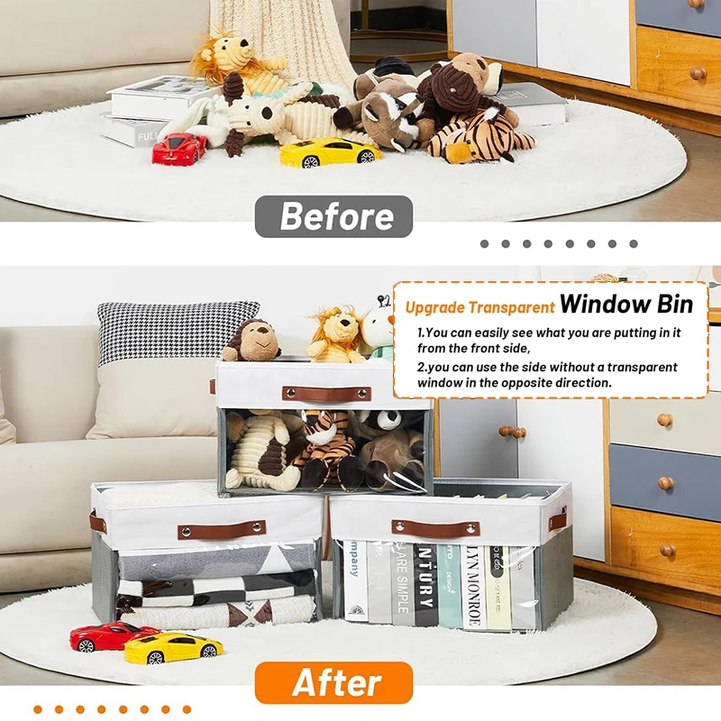 Customizable Multifunctional Foldable Polyester Linen Storage Box Reusable Wardrobe Bedroom Clothing Window Displays Baby