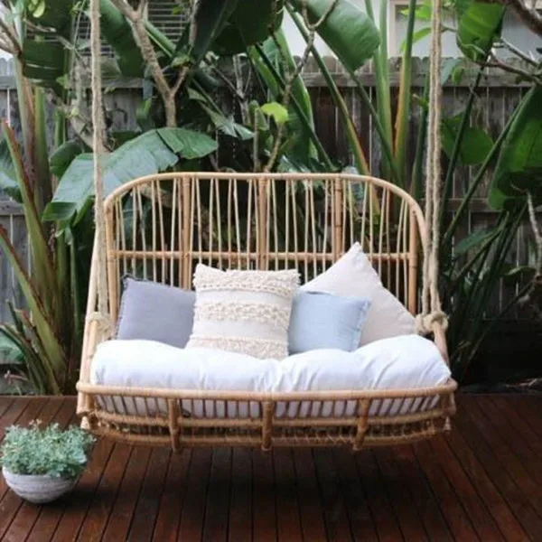 Hot outdoor furniture Sale daybed pool garden wicker swing patio hammocks Rattan hanging chair