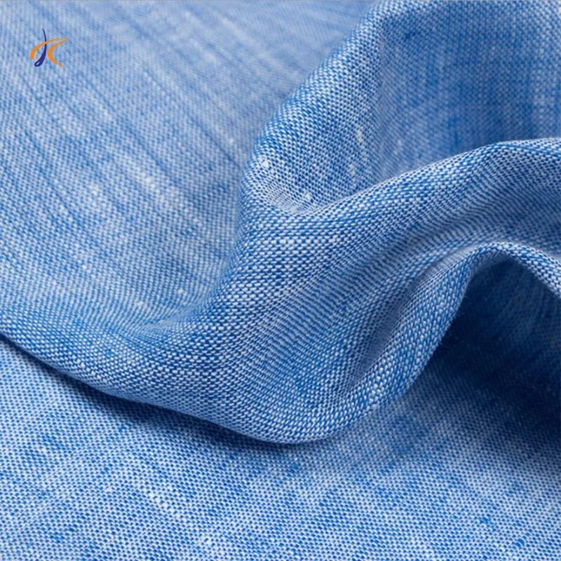 Pure color yarn dyed bamboes fees stripe french linen 100% fabric for shirt trousers clothing