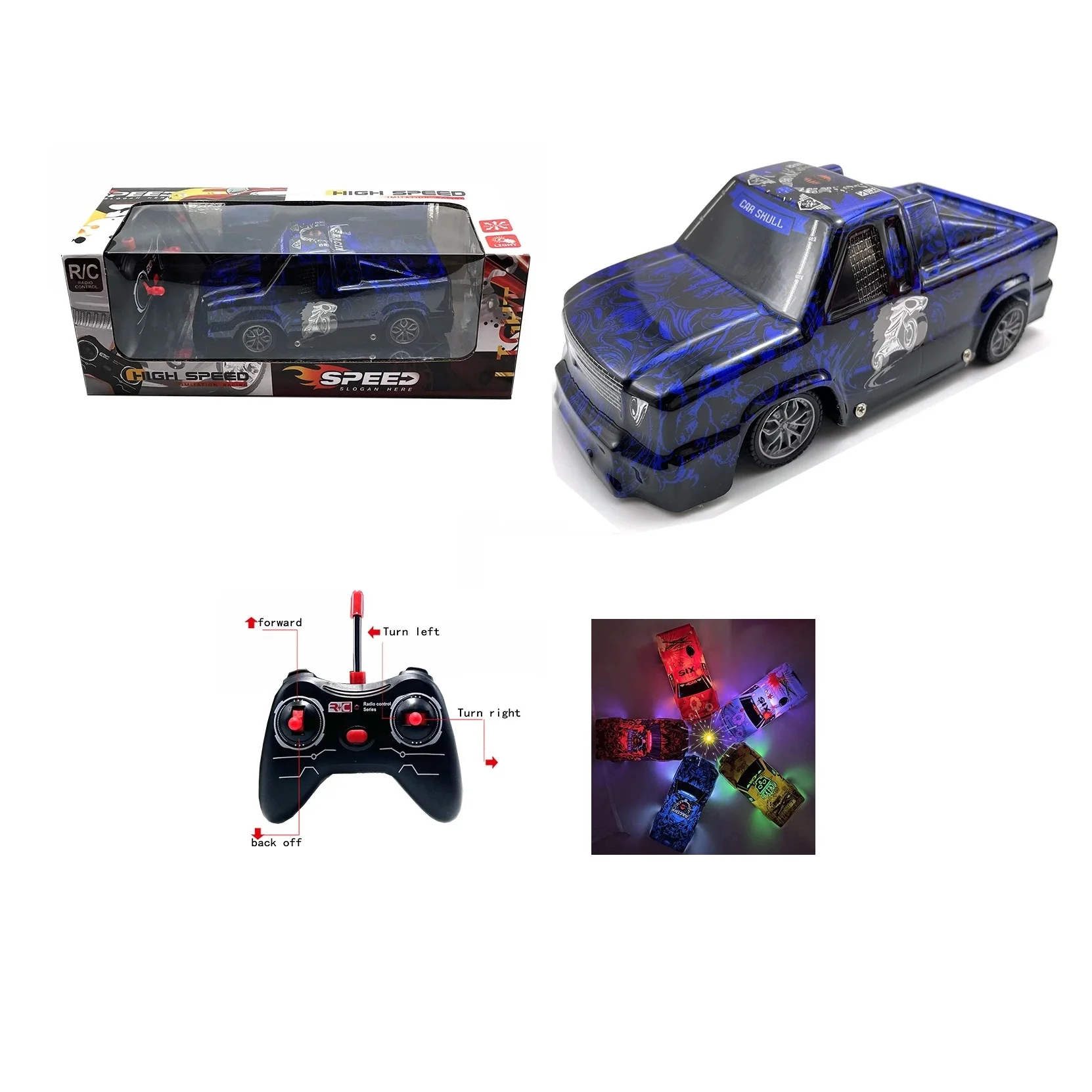 1:18 Scale Rc Pickup Truck 2024 New Arrivals Child Battery Toys Off-road Electric Ride On Car With Battery And Usb Data Cable