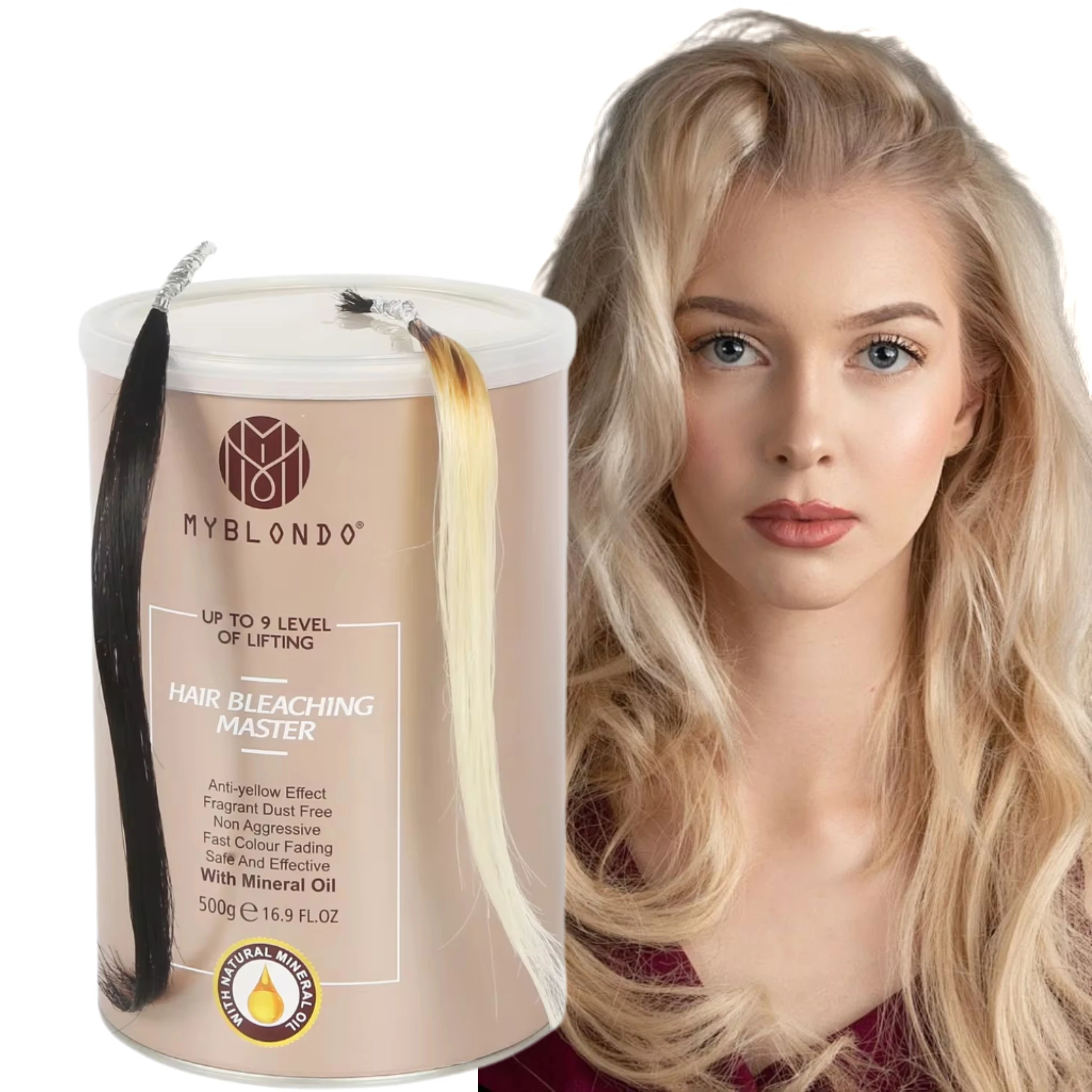 Private Label Non-irritating Bleach Lightening Powder Permanent Gray Hair Color Lightener 9 leves