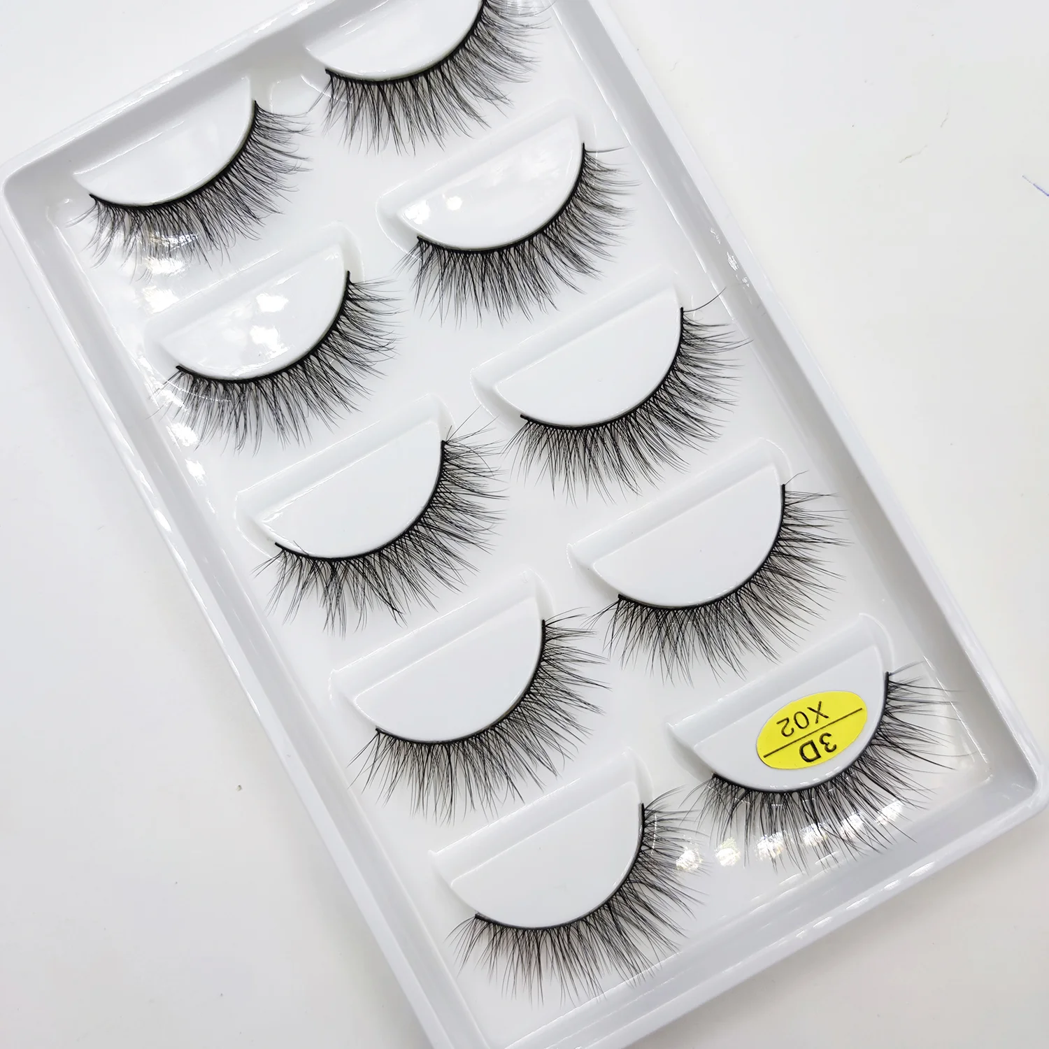5 Pairs 3d/5d Faux Mink Hair False Eyelashes Natural Long Full Volume Wispies Fluffy Lashes Extension Eye Makeup Tools Handmade