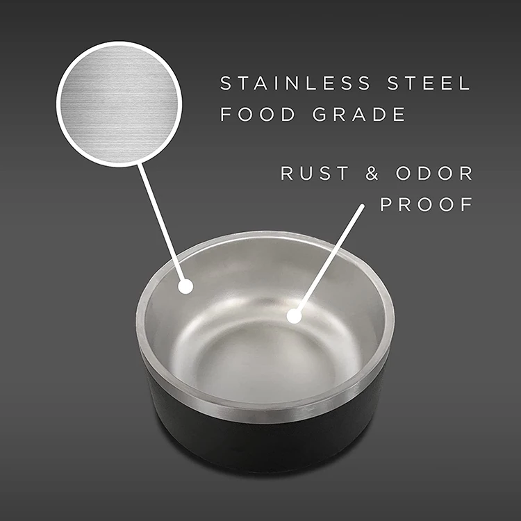 Pet Feeding Durable Custom LOGO Printing Vacuum Insulated Stainless Steel Dog Bowl