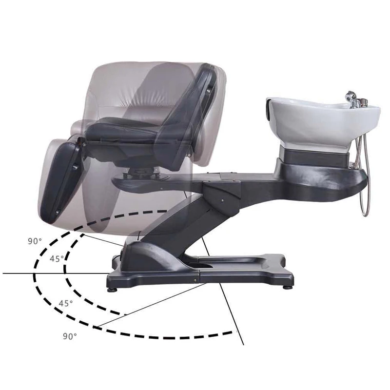 electric scalp therapy hair washing  full recline massage rotate 2 motors beauty salon shampoo bowl chair bed for barber shop
