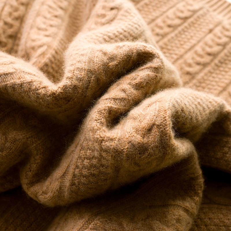 2021 Designer Winter Knit Women Crew Neck 35% Cashmere 65% Merino Custom Wool Sweater