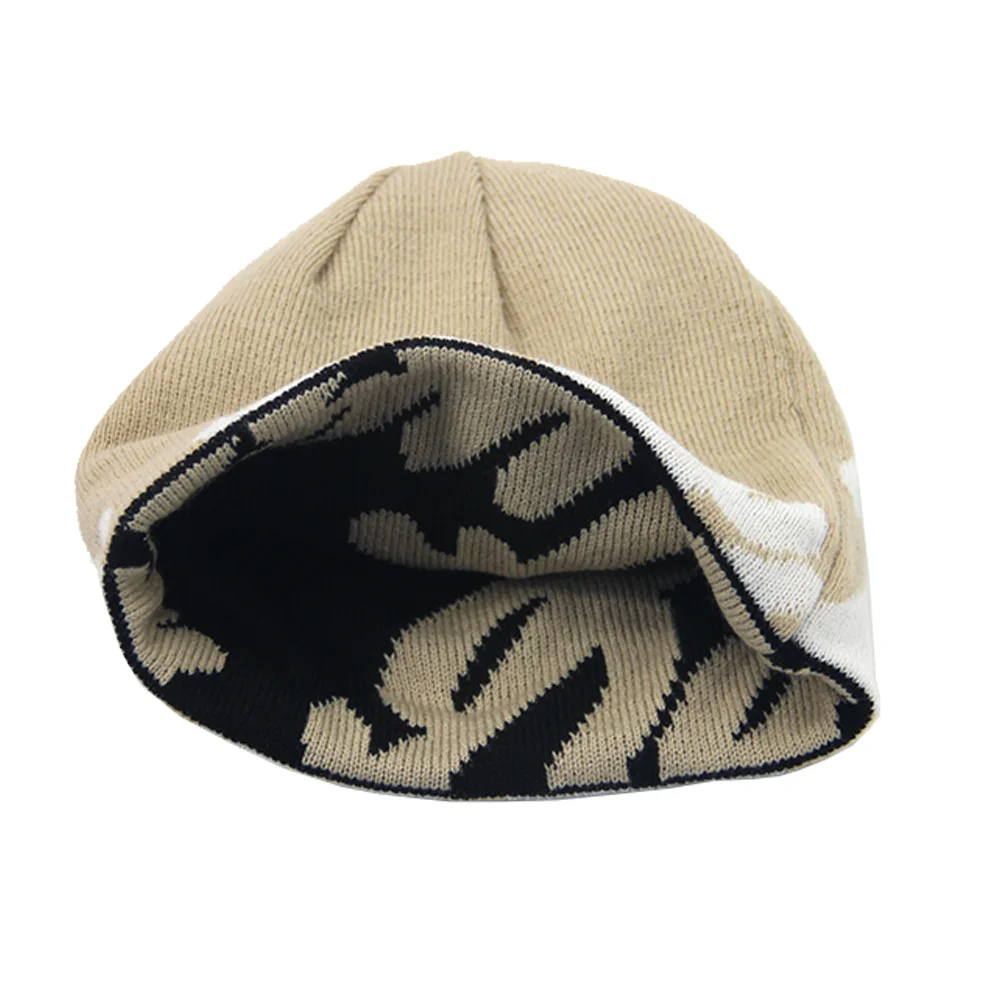 Jacquard Custom Knitted Beanie Embroidery Logo Acrylic Knitted Winter Beanie Hat Fitted Knitting Letters Beanies