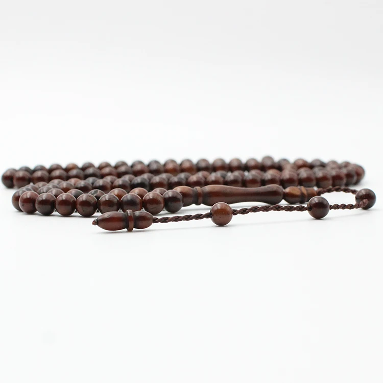 Export ramadan decor gift dark brown kuka tasbih 5mm 99 beads necklace islam rosary