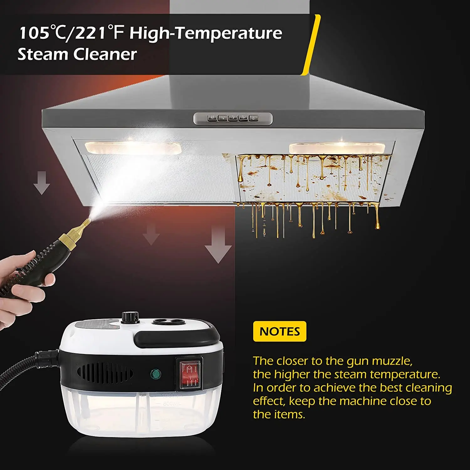 1500/2500w Portable Handheld Steam Cleaner Household air Conditioner Kitchen Oil Stains High Pressure
