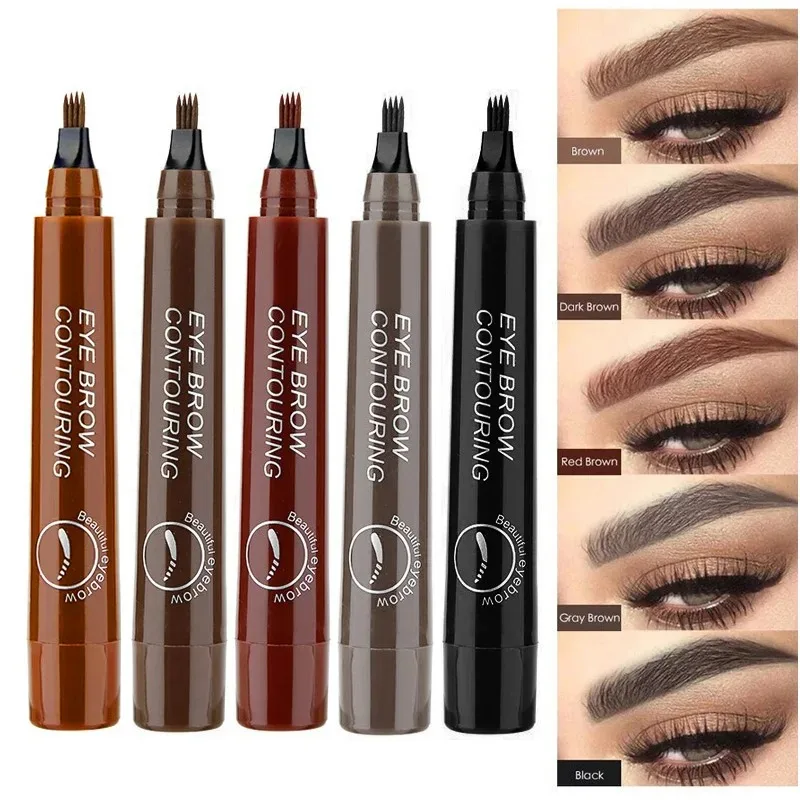 High Quality PMU Eyebrow Contouring Pen Waterproof Microblading Natural Brow Pen with a Micro-Fork Tip Applicator Eyebrow Pencil