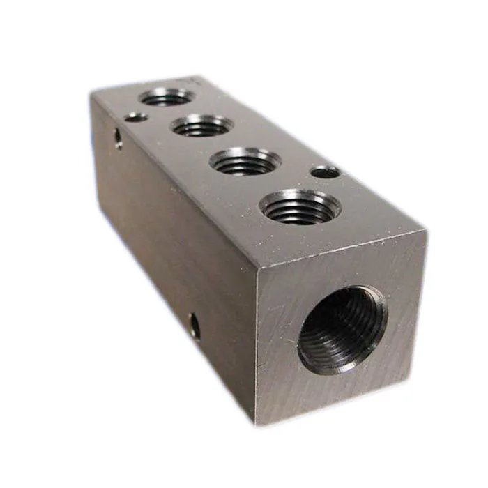 Custom Robust Stainless Steel Manifold Block for Efficient Air and Hydraulic Flow
