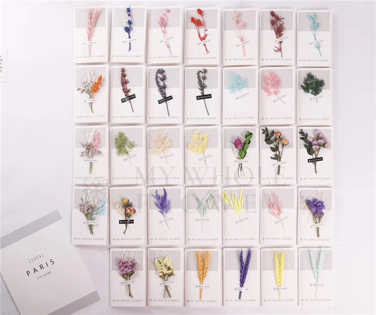 
newest high quantity dry flower plants invitation handmade paper greeting card gift 