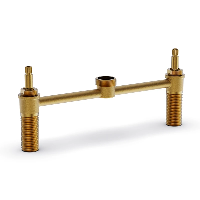 American 8-Inch Stainless Steel Double Handle Single Hole High Thin Tube Nozzle Brass Deck Installed Kitchen Sink Faucet