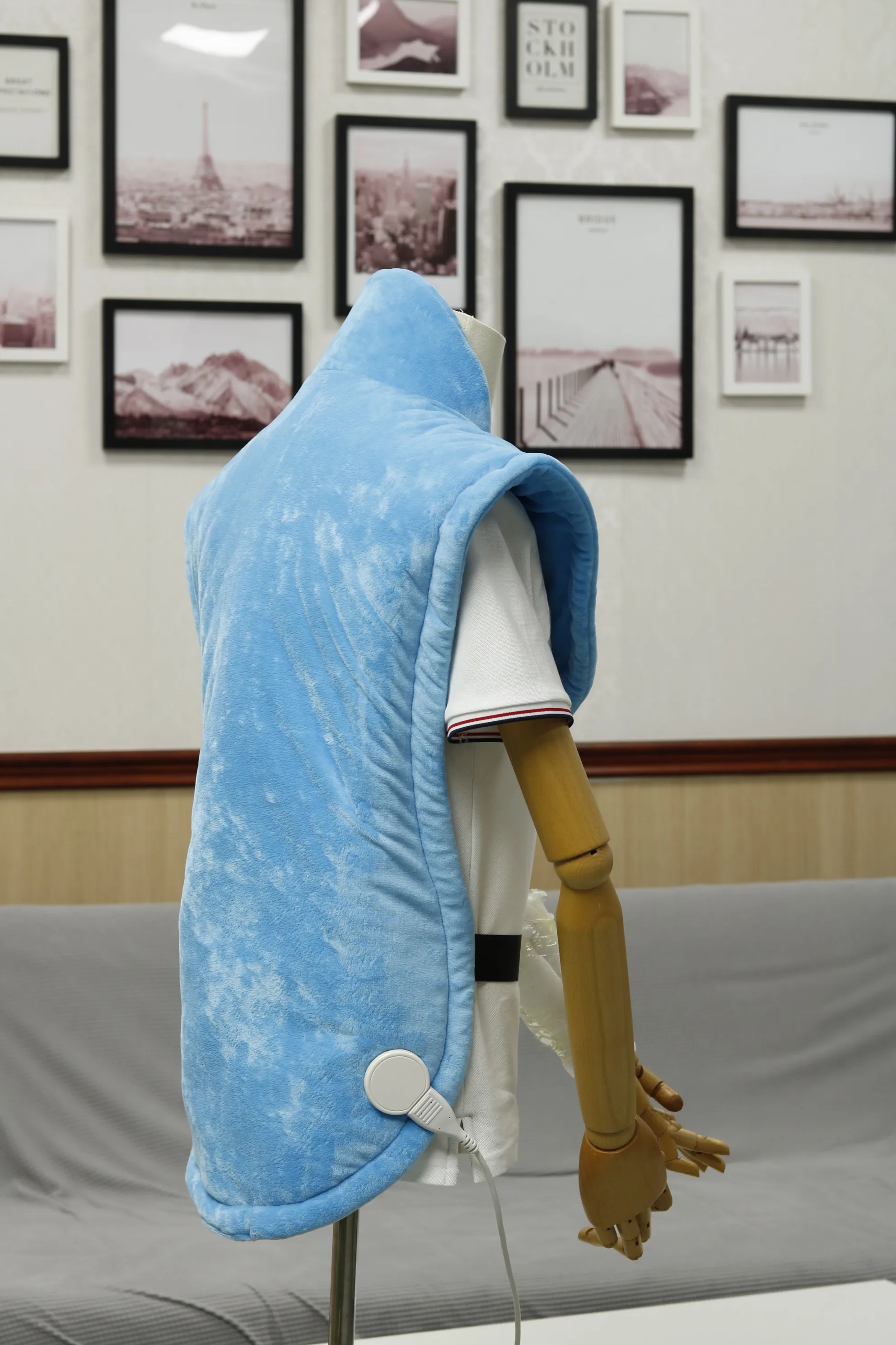 Large Heat Wrap with 6 Heating Levels and Auto-off, Electric Weighted Heated Back Wrap with Strap for Neck and Shoulders