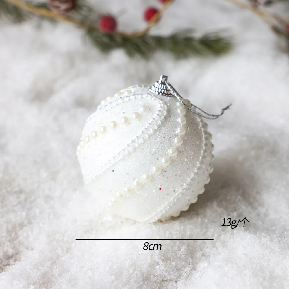 New Christmas tree decoration pendant glitter 8cm foam ball Christmas decorations (factory direct sales)