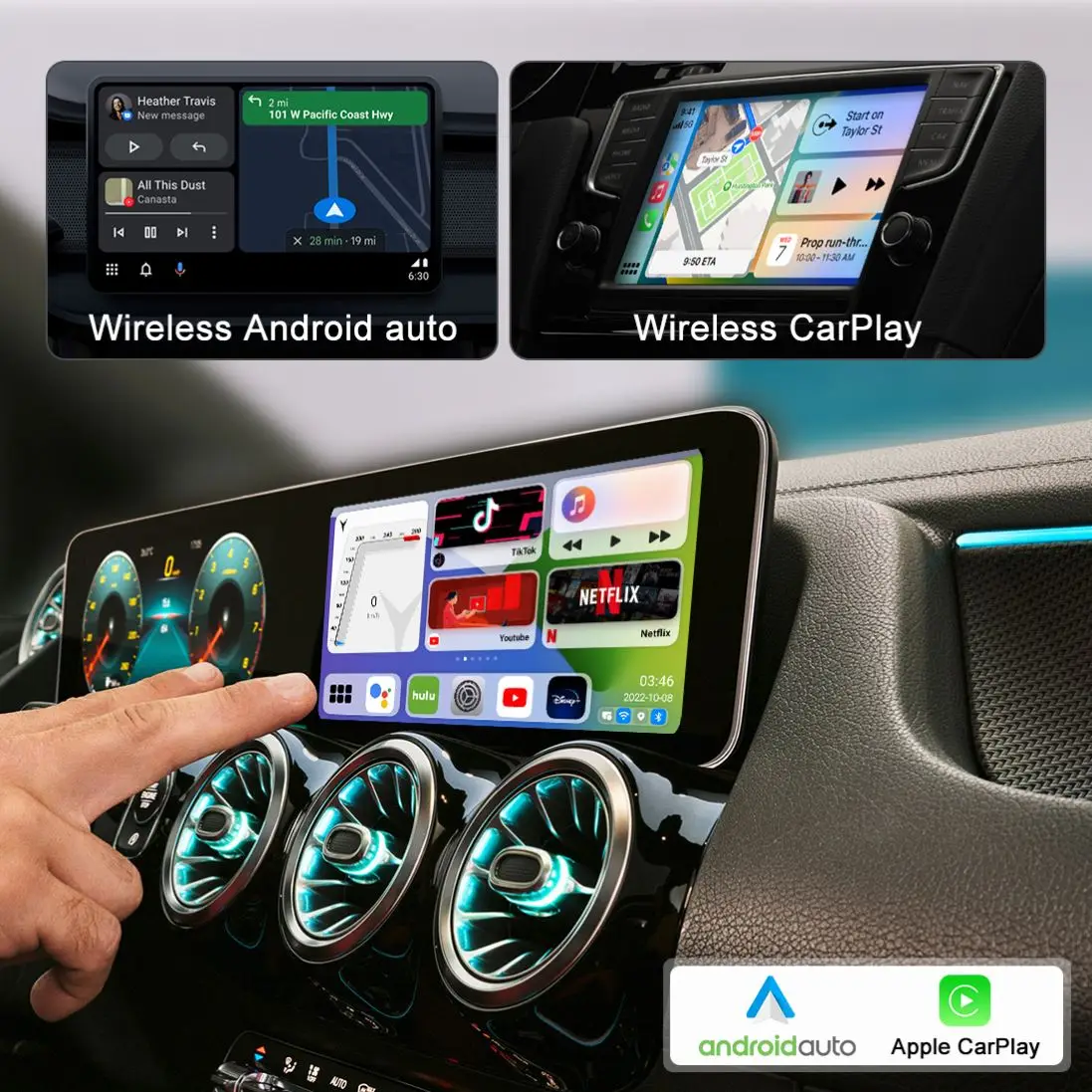 Joyueauto MMB MAX 2.0 Octa-core Android 10 4+64G CarPlay Android Ai Box with 4G SIM micro HD output Wireless carplay adapter
