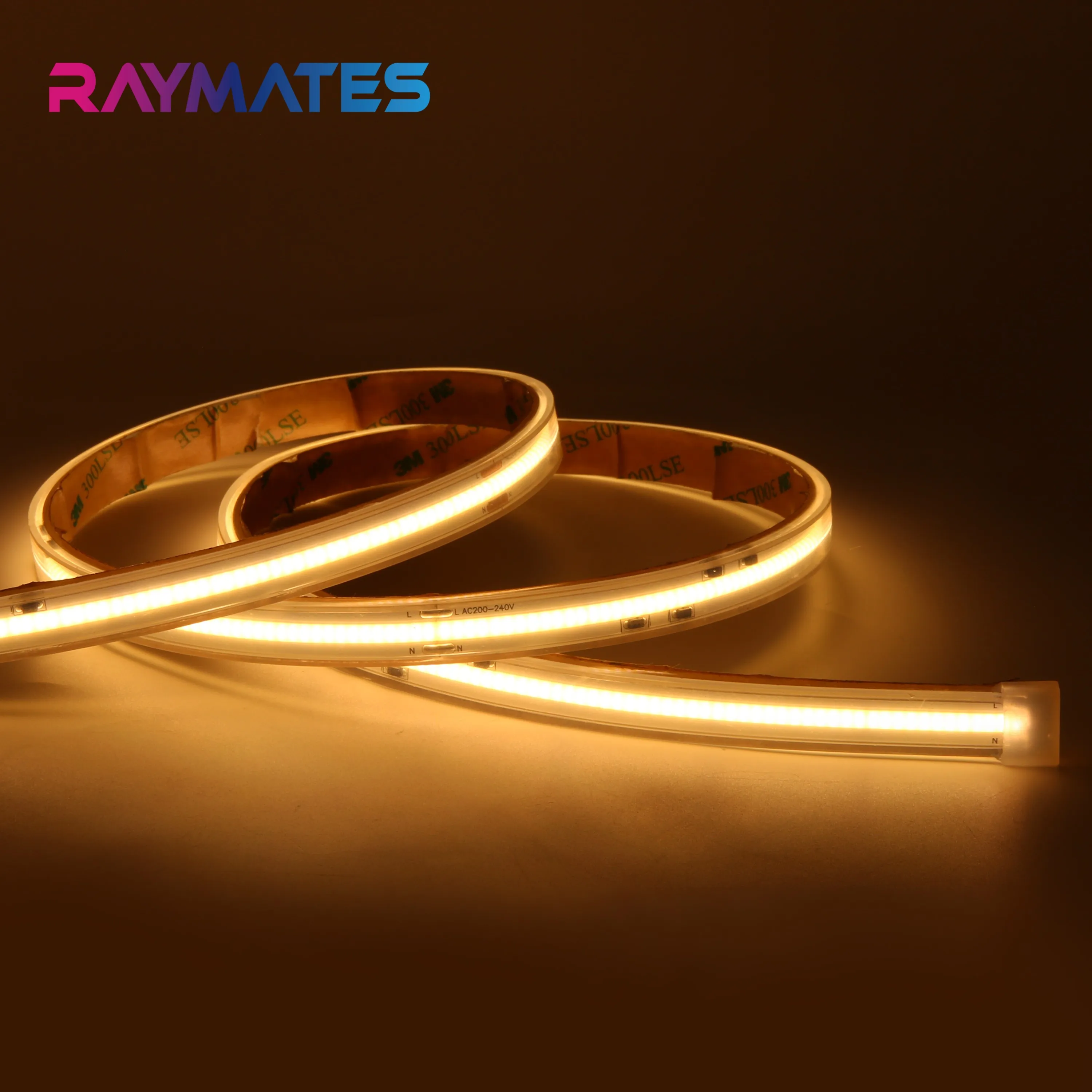 Raymates 110V 2700K 420leds cob strip light for indoor and outdoor American standard plug high voltage flexible cob strip light