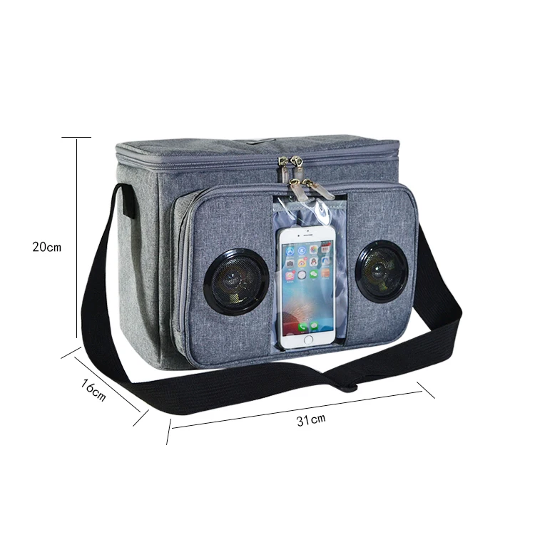 2021 Outdoor Waterproof Insulated Picnic Travel Bags cooler lunch bag with bluetooth speakers